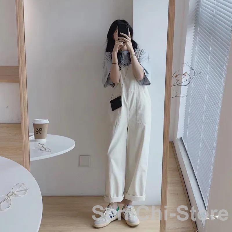 サロペット オーバーオール パンツ レディースロング丈 ワイド