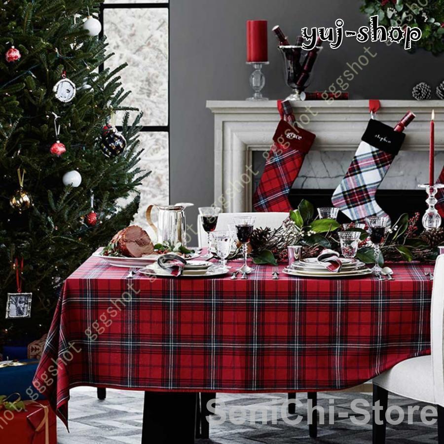 テーブルクロス カバー クリスマスプレゼント チェック 柄 撥水 ティー