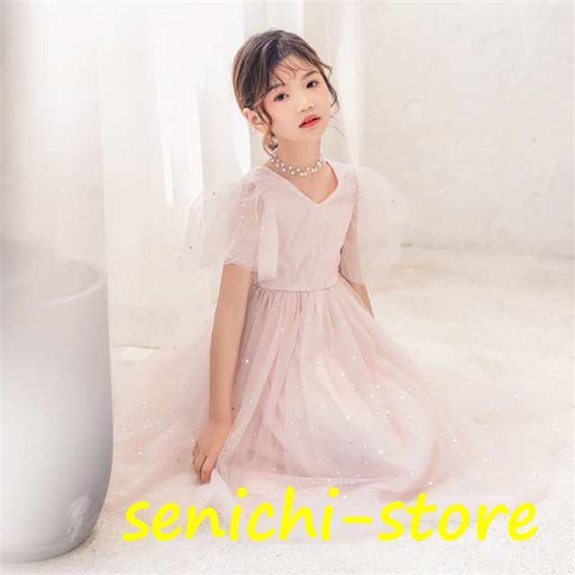 子供 ドレス ピアノ 発表会 ワンピース キッズ お出かけ 女の子 韓国 子供服 可愛い ふわふわ チュール プリンセス 姫系 お姫様 | ブランド登録なし | 08