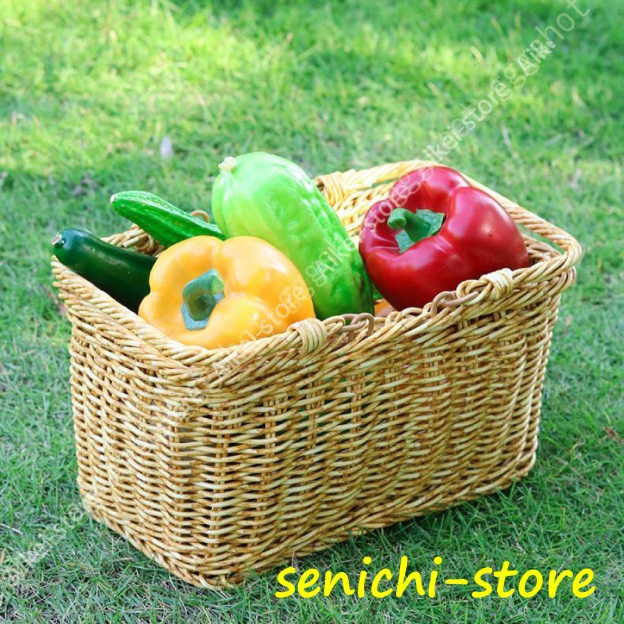 持ち手 ピクニックバスケット かごバッグ ストレージ 買い物かご 市場