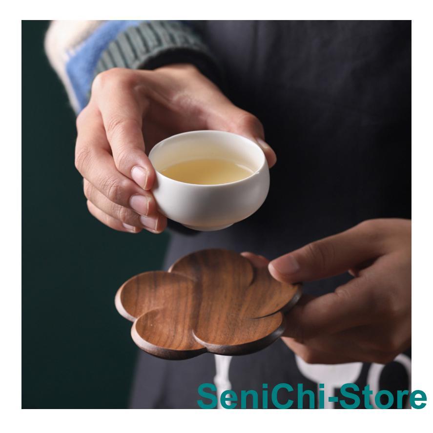 2点セット コースター 木製 鍋敷き 茶托 木製コースター 北欧雑貨