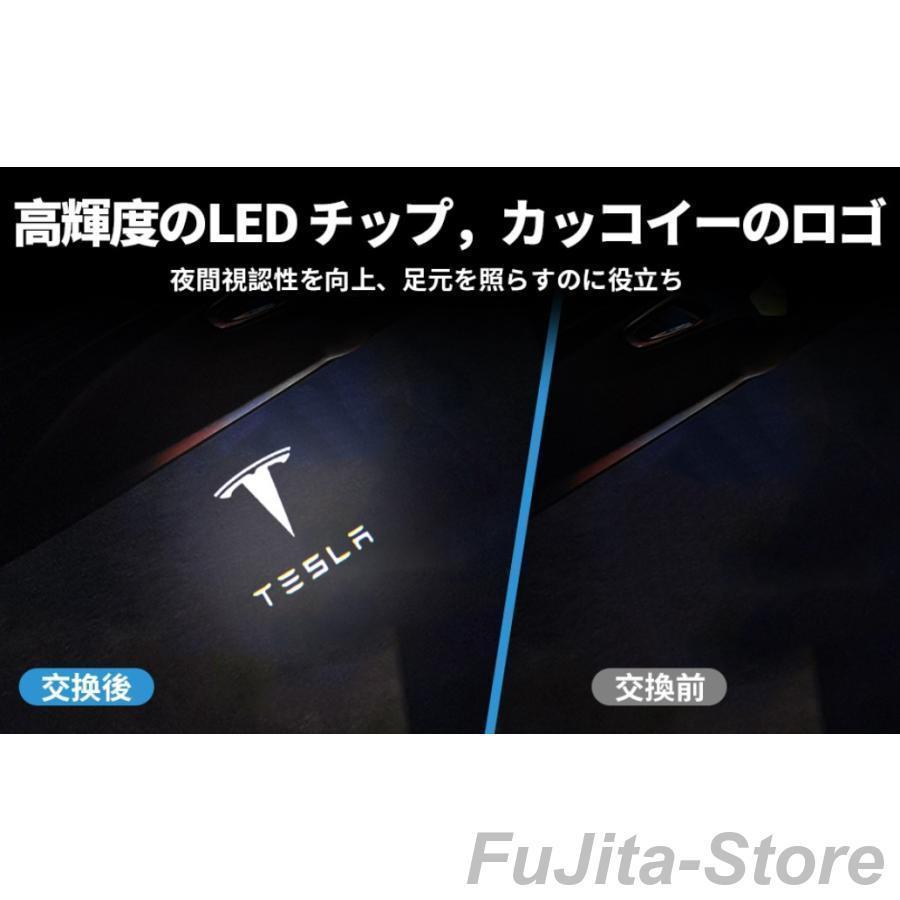 Tesla テスラ専用 ドア ロゴ カーテシランプ 左右2個 純正交換 ガラス