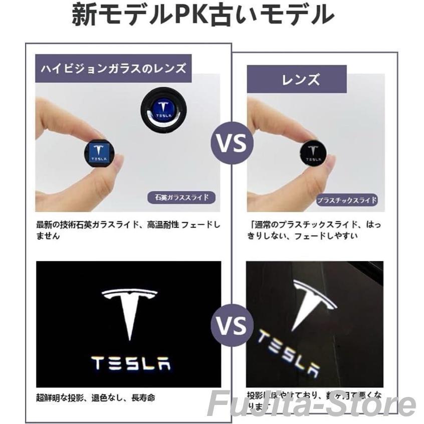 Tesla テスラ専用 ドア ロゴ カーテシランプ 左右2個 純正交換 ガラス