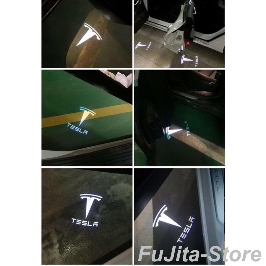 Tesla テスラ専用 ドア ロゴ カーテシランプ 左右2個 純正交換 ガラス