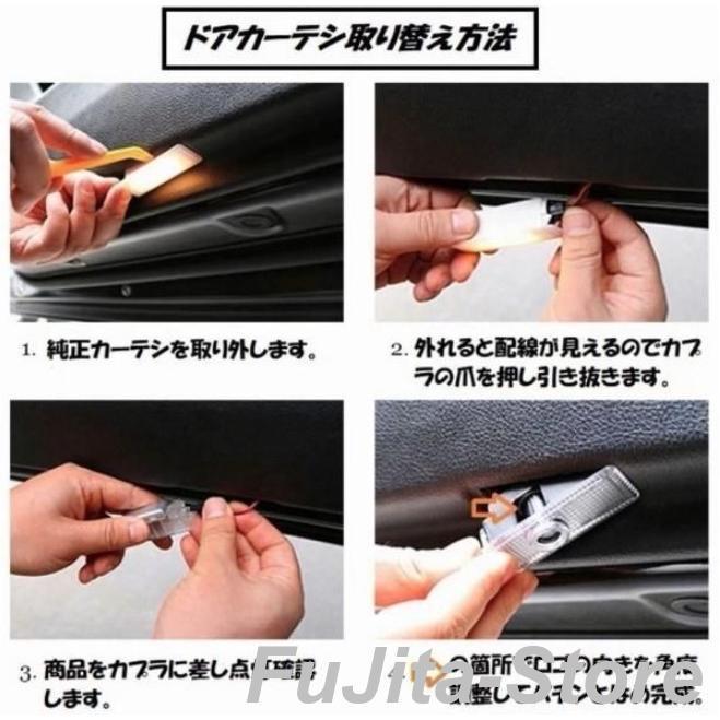 Tesla テスラ専用 ドア ロゴ カーテシランプ 左右2個 純正交換 ガラス