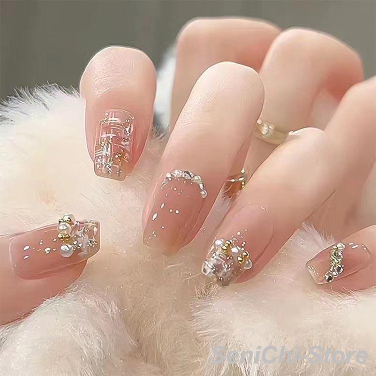 ロング ネイルシール クリア ネイルアート 貼るだけ 韓国 つけ爪