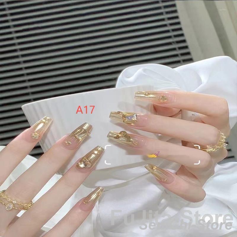 ネイルチップショートシールハートかわいい24枚グミシール付きつけ爪