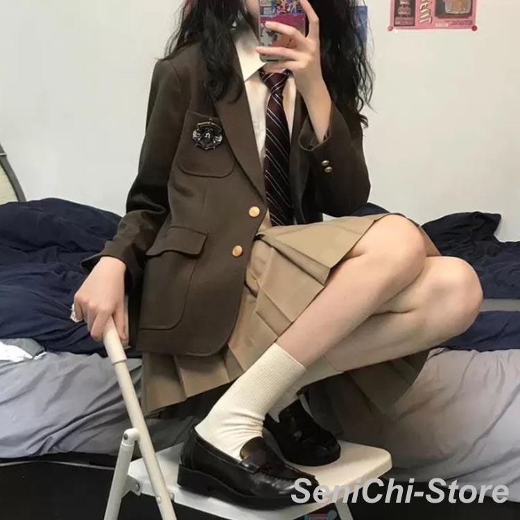 4点セット 女子高校生 スーツ 女の子 制服 jk服 スカート 女子高生  制服 衣装 スカートスーツ 長袖シャツ 上下セッの画像