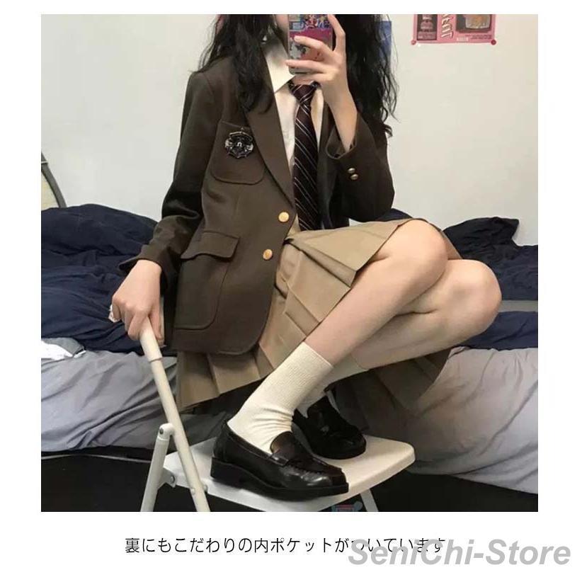 4点セット 女子高校生 スーツ 女の子 制服 jk服 スカート 女子高生  制服 衣装 スカートスーツ 長袖シャツ 上下セッの画像