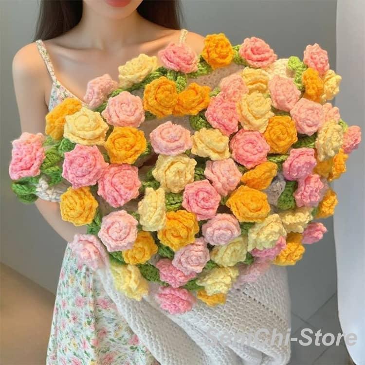 花束 ブランケット かぎ針 編み キット 手作り 未完成品 初心者 向け