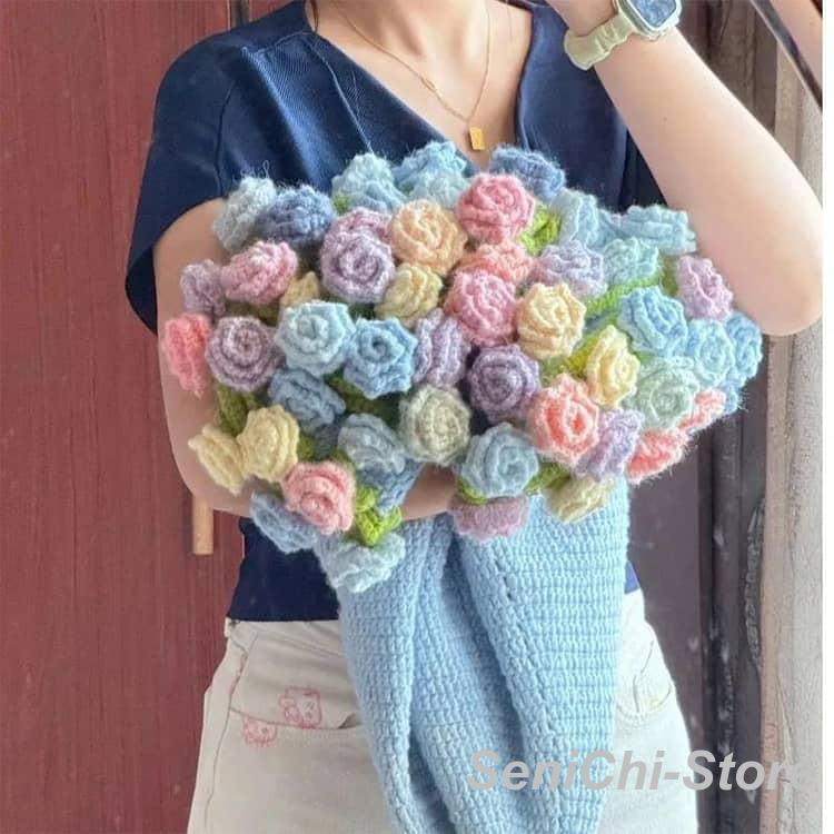 花束 ブランケット かぎ針 編み キット 手作り 未完成品 初心者 向け