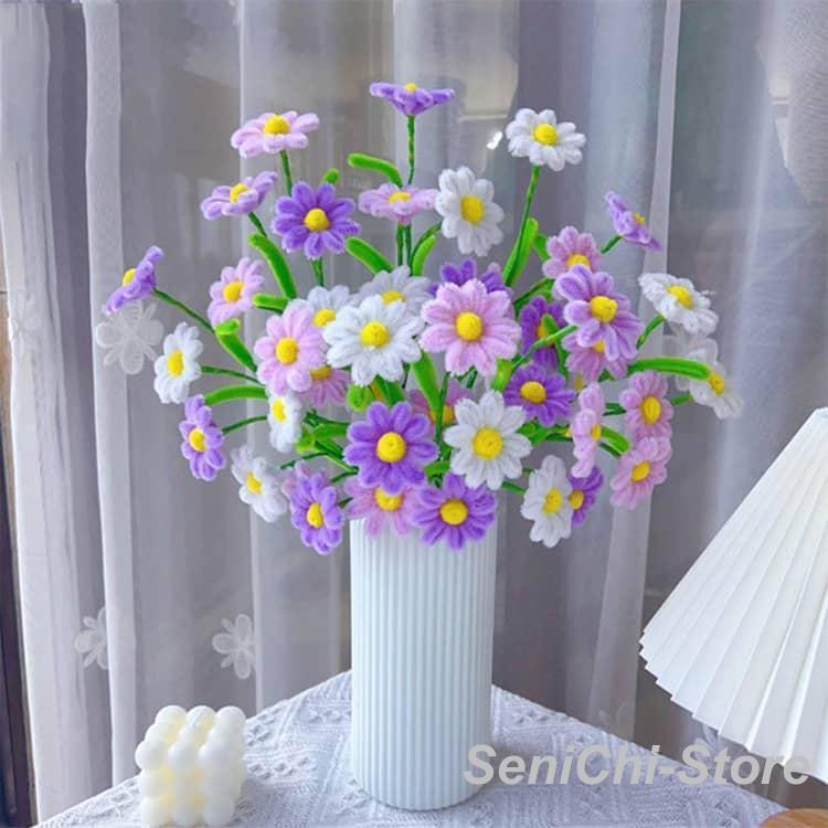 モールフラワー 手作りキット 菊 45本 ひなぎく 花束 モールアート