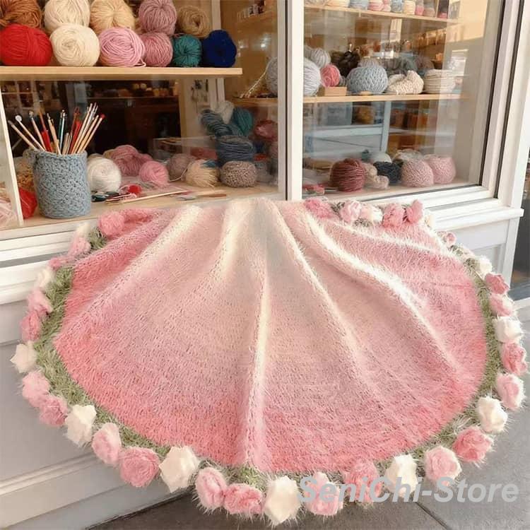 花束ブランケット かぎ針編みキット 手作り DIY セット 約82cm バラの