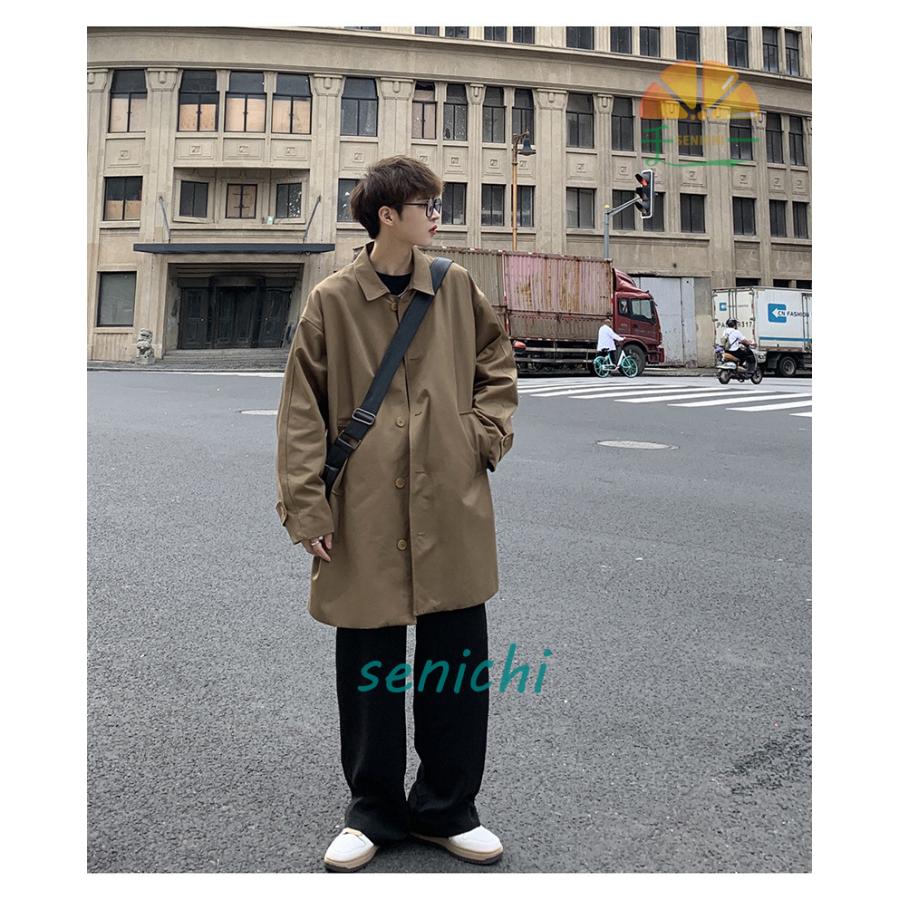 トレンチコート メンズ スプリングコート トップス 薄手 カジュアル
