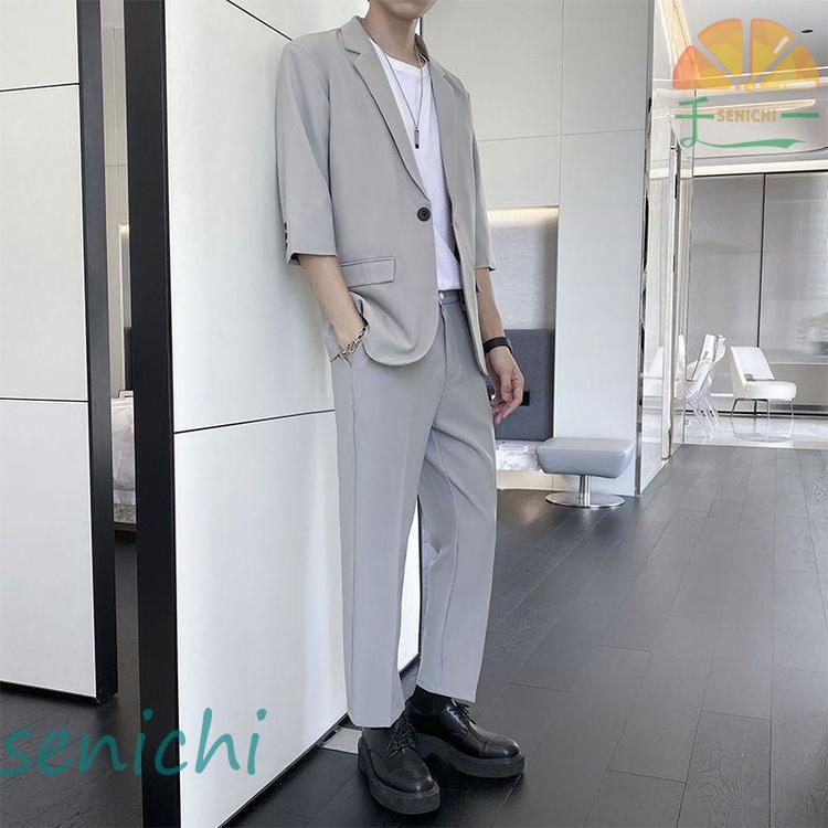 セットアップ メンズ 七分袖 カジュアルスーツ ファション 30代 20代