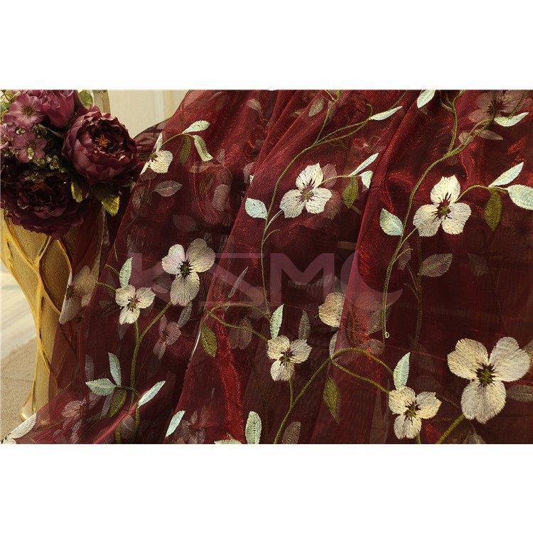 ブラウン花模様レースカーテン レースカーテン 花柄 おしゃれ 遮光カーテン かわいい 安い レース 一