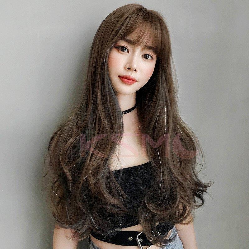 レディースウィッグ wig 小顔効果 ネット付き 耐熱 セミロング ミディアム フルウィッグ 自然 ウイッグ 女性用 ストレート 日常用 舞台 演出の画像