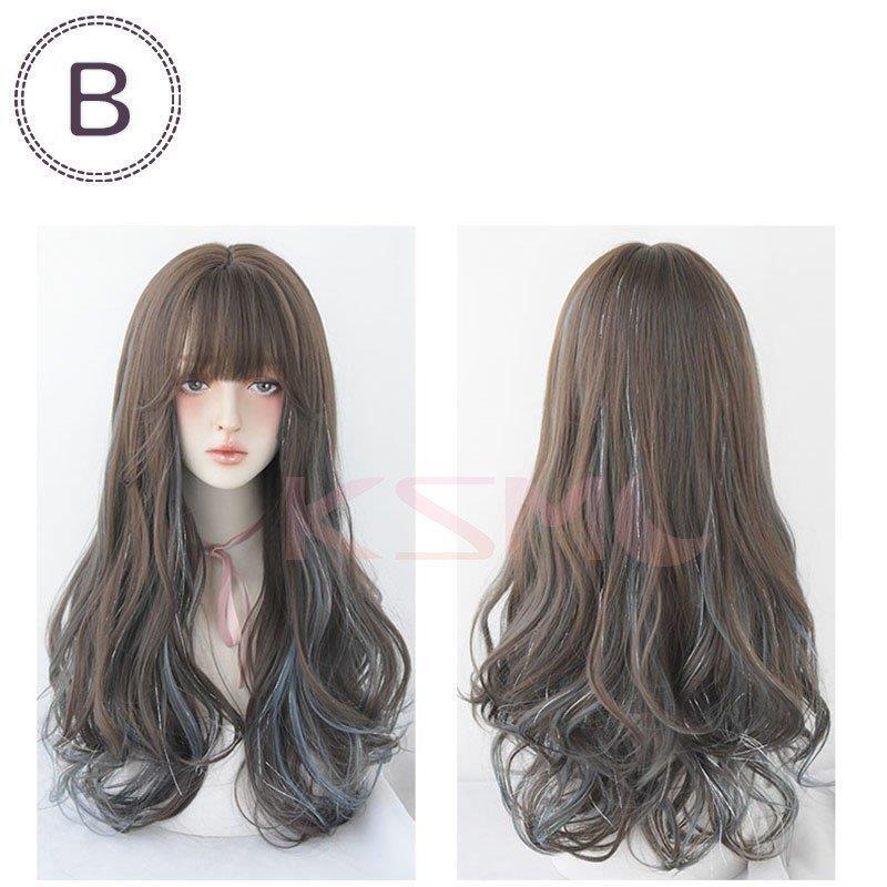 レディースウィッグ wig 小顔効果 ネット付き 耐熱 セミロング ミディアム フルウィッグ 自然 ウイッグ 女性用 ストレート 日常用 舞台 演出の画像