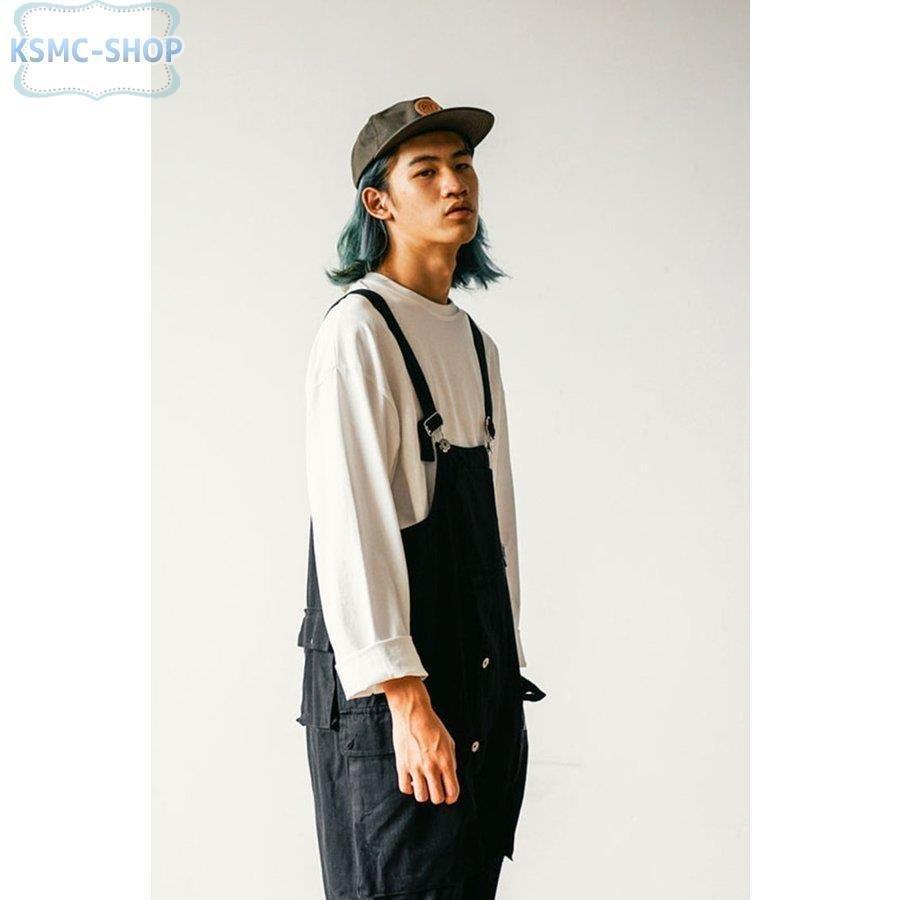 オーバーオール メンズ ゆとり 無地 ロングパンツ オールインワン