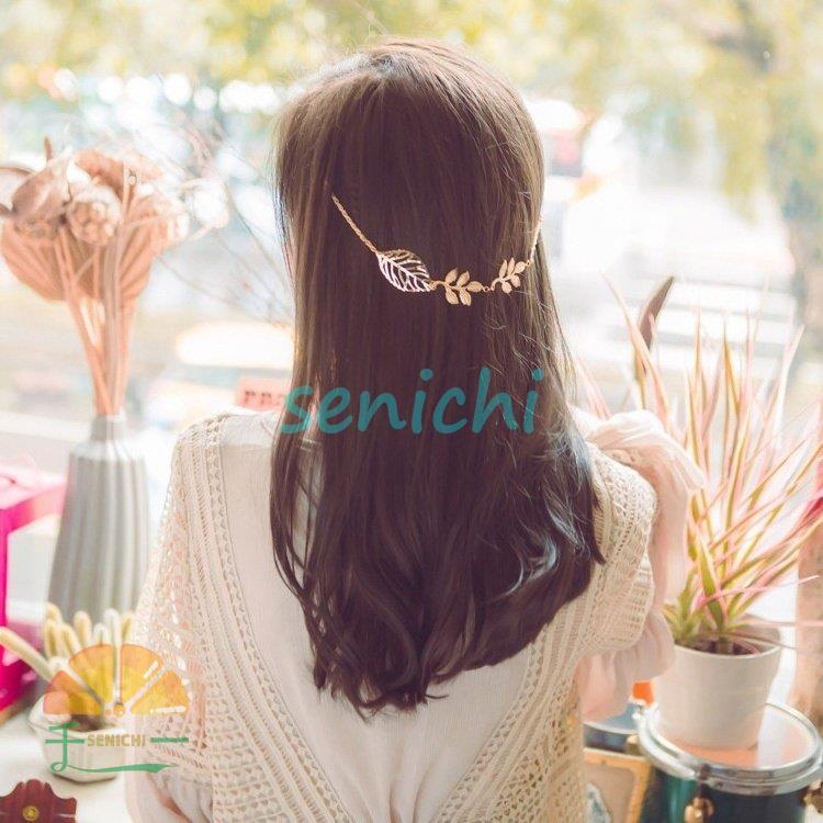 バックカチューシャ チェーン クリップ ヘアアクセサリー レディース 