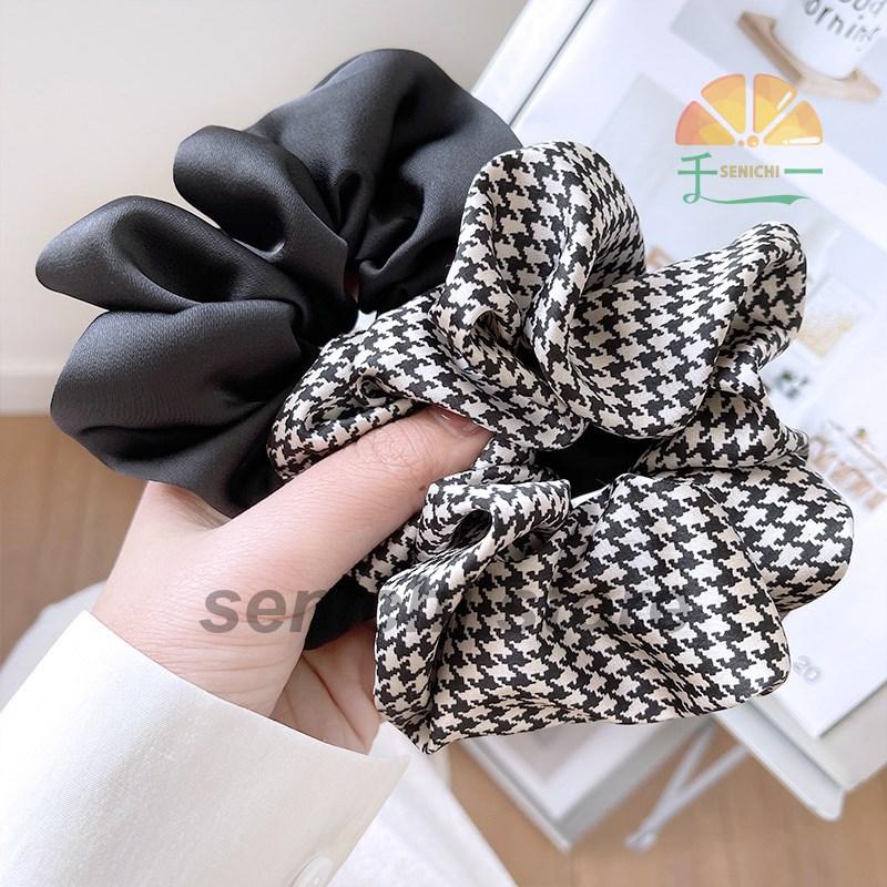 ¨̮秋冬シュシュ　デニム　ファー　千鳥格子 ̮秋冬シュシュ デニム ファー 千鳥格子 千鳥格子柄シュシュ｜INGNI