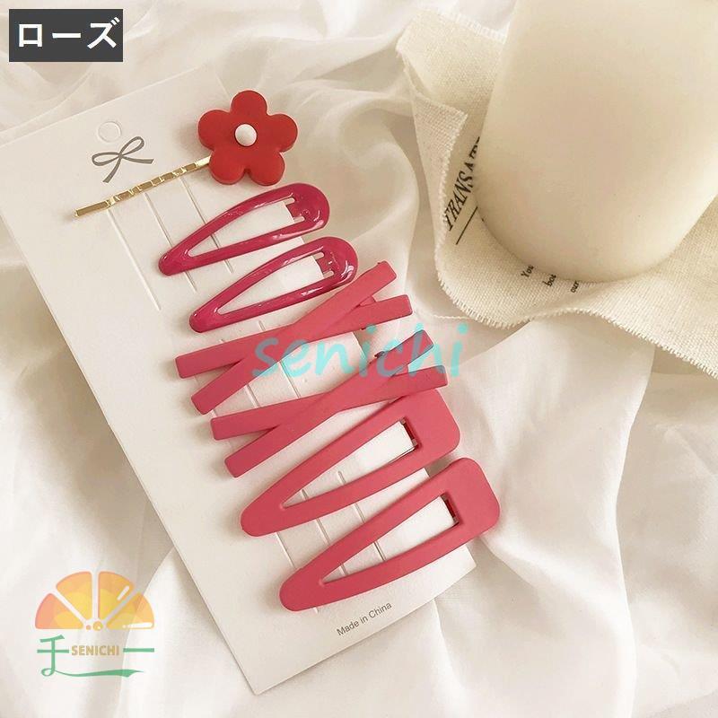 お花に願いを込めて♡パッチンピン フラワー お花 マットカラー パッチンピン パッチン留め スリーピン