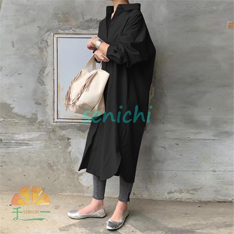 シャツワンピース レディース シャツ 長袖 ブラウス 体型カバー 秋服
