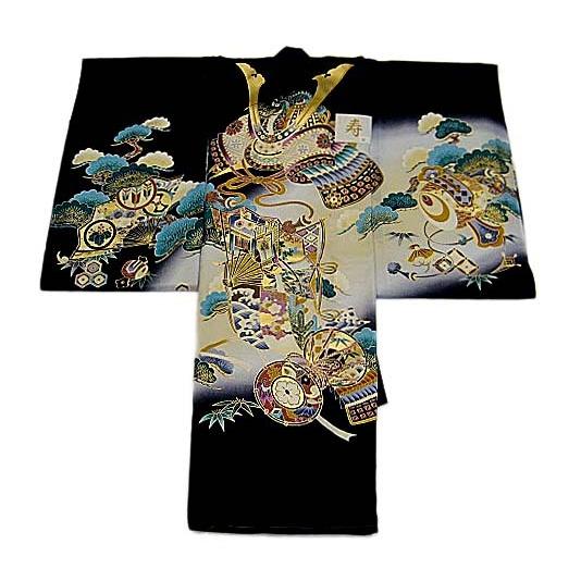 お宮参り　産着　絹100% 男の子 楽天市場】お宮参り 着物 男の子 絹100％ 正絹初着 産着 白地裾