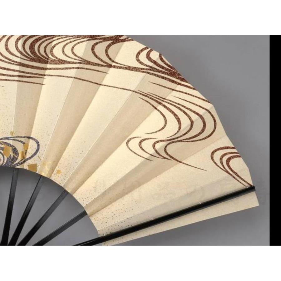 12本 まとめ 扇子 金扇子 踊り扇子 日本舞踊 舞扇子 日本舞踊 踊り用 鳥の子色、流水、小石 黒塗骨 京扇子 箱なし