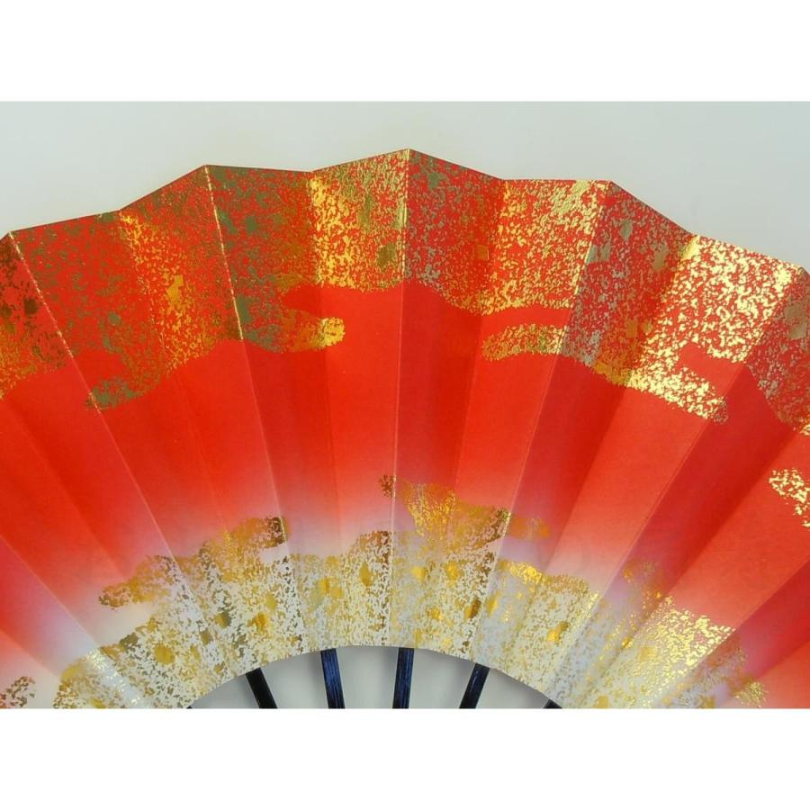 舞扇子 日本舞踊・踊り用 29cm 天地雲砂子 てんちくもすなご 黒塗 赤