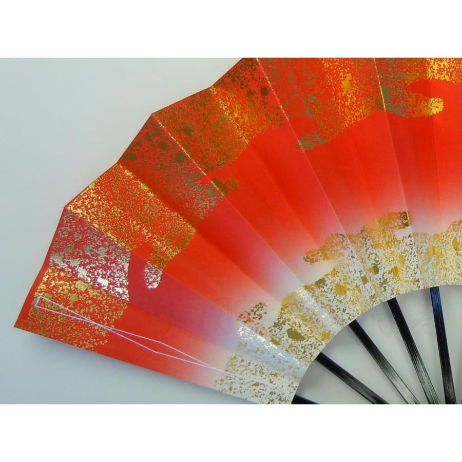 舞扇子 日本舞踊・踊り用 29cm 天地雲砂子 てんちくもすなご 黒塗 赤