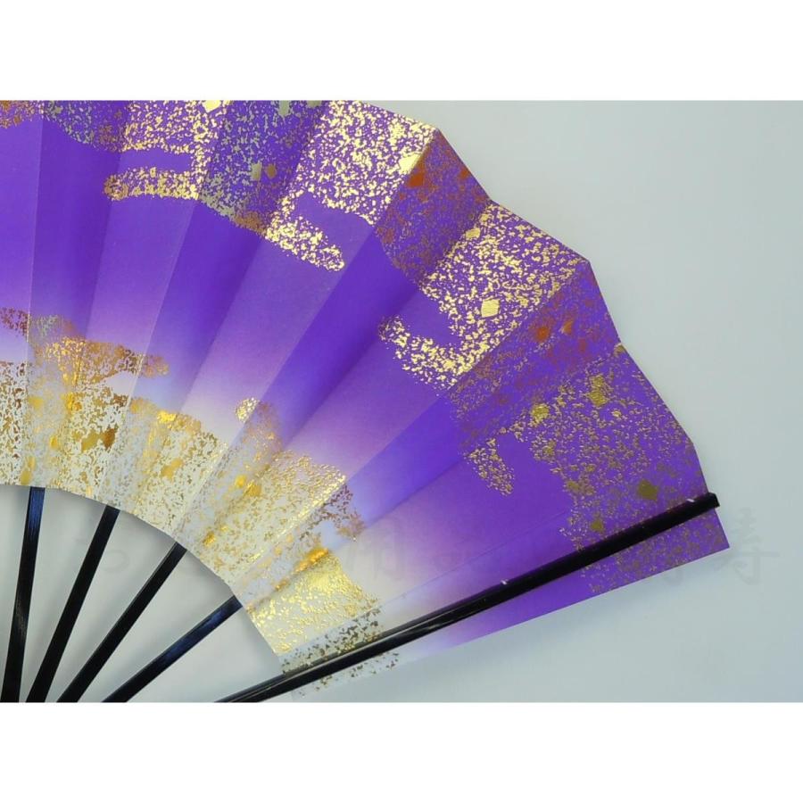 舞扇子 日本舞踊・踊り用 29cm 天地雲砂子 てんちくもすなご 黒塗 紫