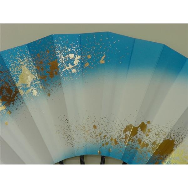 舞扇子 日本舞踊 踊り用 両褄ちらし ブルー 京扇子 箱なし |  | 01