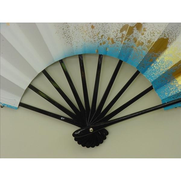 舞扇子 日本舞踊 踊り用 両褄ちらし ブルー 京扇子 箱なし |  | 02