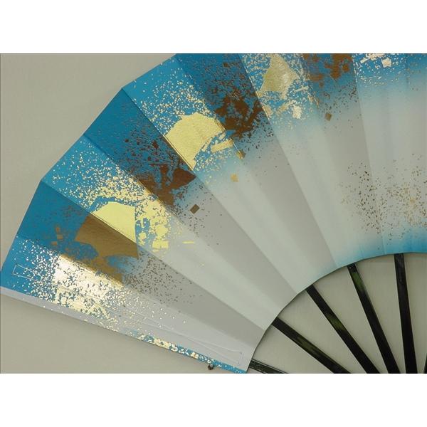 舞扇子 日本舞踊 踊り用 両褄ちらし ブルー 京扇子 箱なし |  | 03