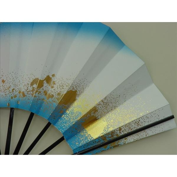 舞扇子 日本舞踊 踊り用 両褄ちらし ブルー 京扇子 箱なし |  | 04