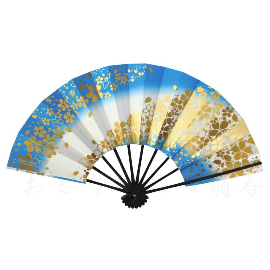 舞扇子 日本舞踊 踊り用 桜柄 青 箱なし : おどり用品の扇寿 Yahoo!店