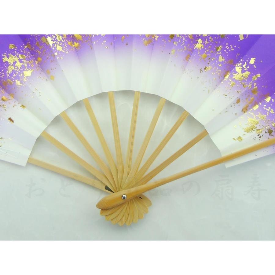 舞扇子 日本舞踊・踊り用 29cm 天地小石 てんちこいし 白竹 紫 京扇子