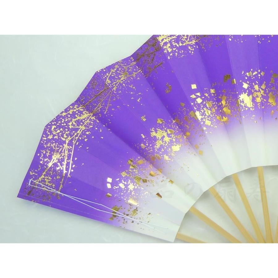 舞扇子 日本舞踊・踊り用 29cm 天地小石 てんちこいし 白竹 紫 京扇子
