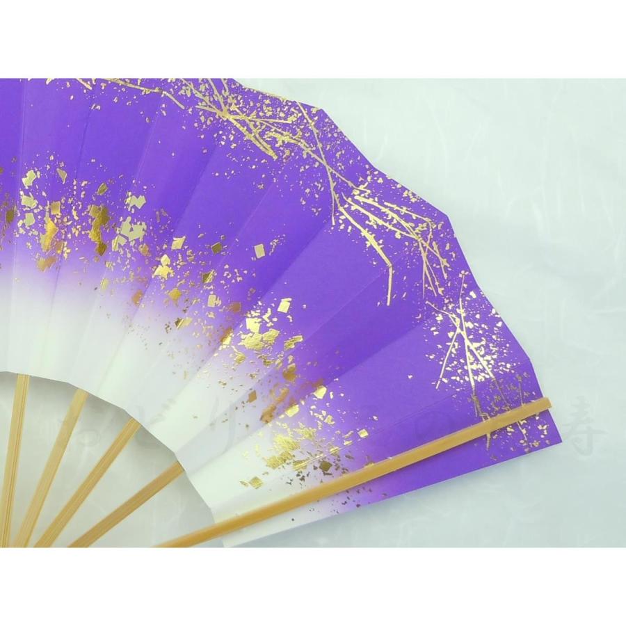 舞扇子 日本舞踊・踊り用 29cm 天地小石 てんちこいし 白竹 紫 京扇子