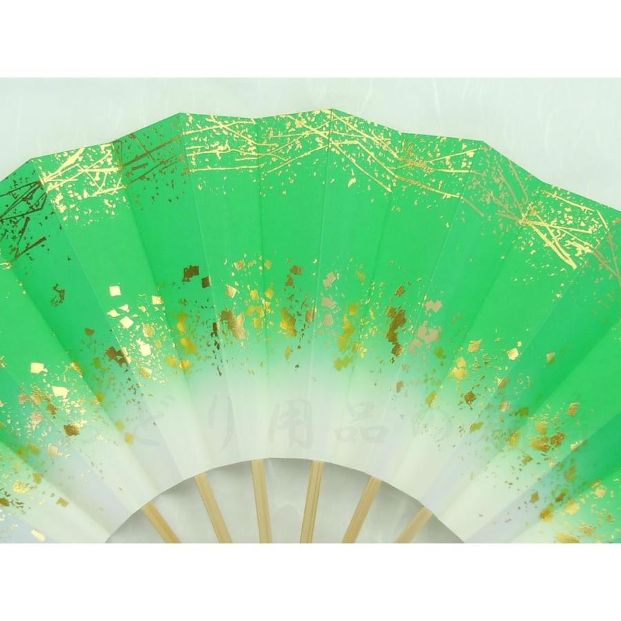 舞扇子 日本舞踊・踊り用 29cm 天地小石 てんちこいし 白竹 グリーン 京扇子 箱なし |  | 01