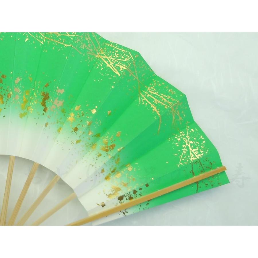 舞扇子 日本舞踊・踊り用 29cm 天地小石 てんちこいし 白竹 グリーン 京扇子 箱なし |  | 04