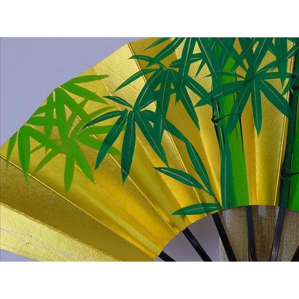 舞扇子 日本舞踊・踊り用 29cm 青竹 両金 手書き 黒塗骨 箱付き