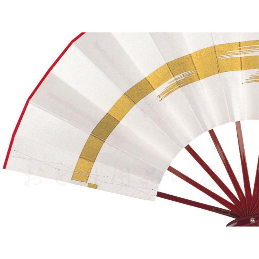 舞扇子 日本舞踊、踊り用 29cm 天赤 パール地 金松皮かすみ タメ塗骨