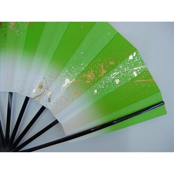 舞扇子 日本舞踊 踊り用 流水 若草 扇骨 黒塗 京扇子 箱なし : おどり