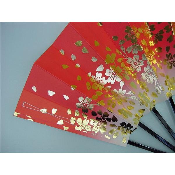 440)舞扇 桜柄 3本セット 黒 金 詩吟 舞踊 扇子 440)舞扇 桜柄 3