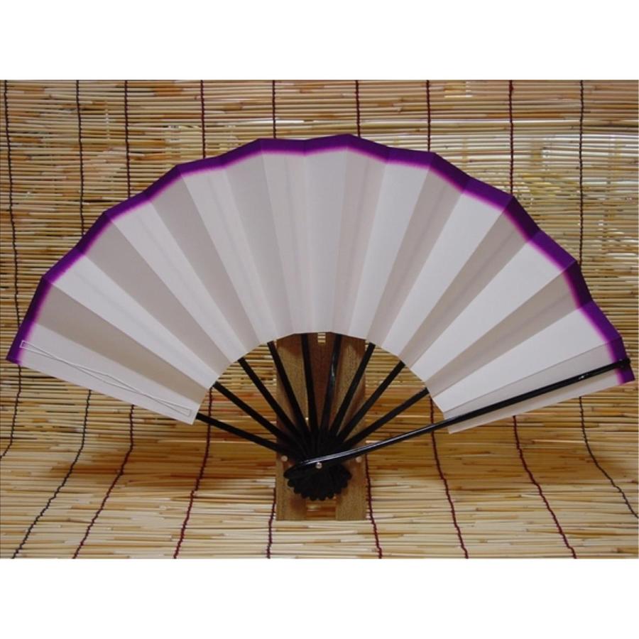 舞扇子 日本舞踊・踊り用 29cm 白地 天紫 黒塗 箱なし : おどり用品の