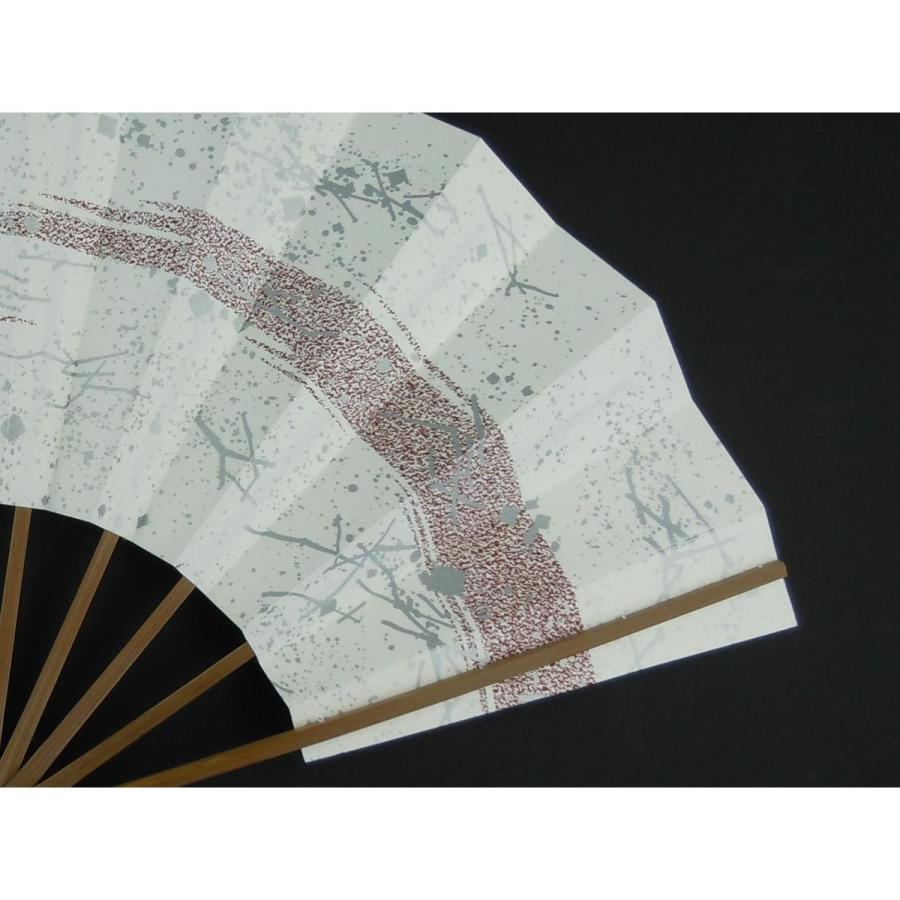 尺舞扇子 日本舞踊・踊り用 30cm かすみ小石 エンジ スス竹 京扇子 箱