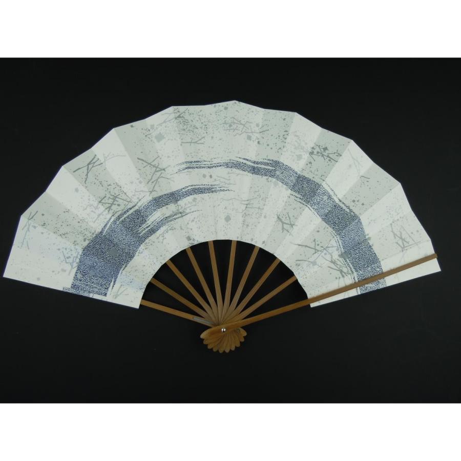 尺舞扇子 日本舞踊・踊り用 30cm かすみ小石 紺 スス竹 京扇子 箱付き
