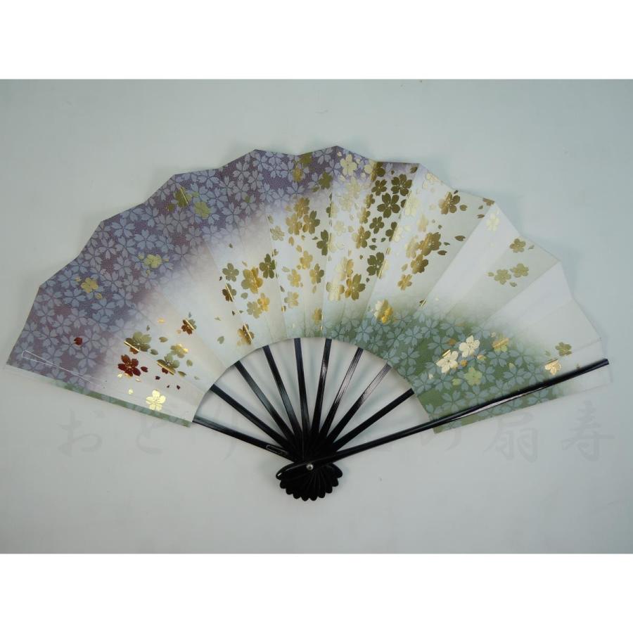 舞扇子 日本舞踊 踊り用 29cm 桜柄 金箔 紫 グリーン 黒塗骨 日本製 京扇子 箱なし 【着後レビューで 舞扇子 日本舞踊 踊り用 29cm 桜柄 金箔 紫 グリーン 黒塗骨 日本製 京扇子 箱なし 【着後レビューで